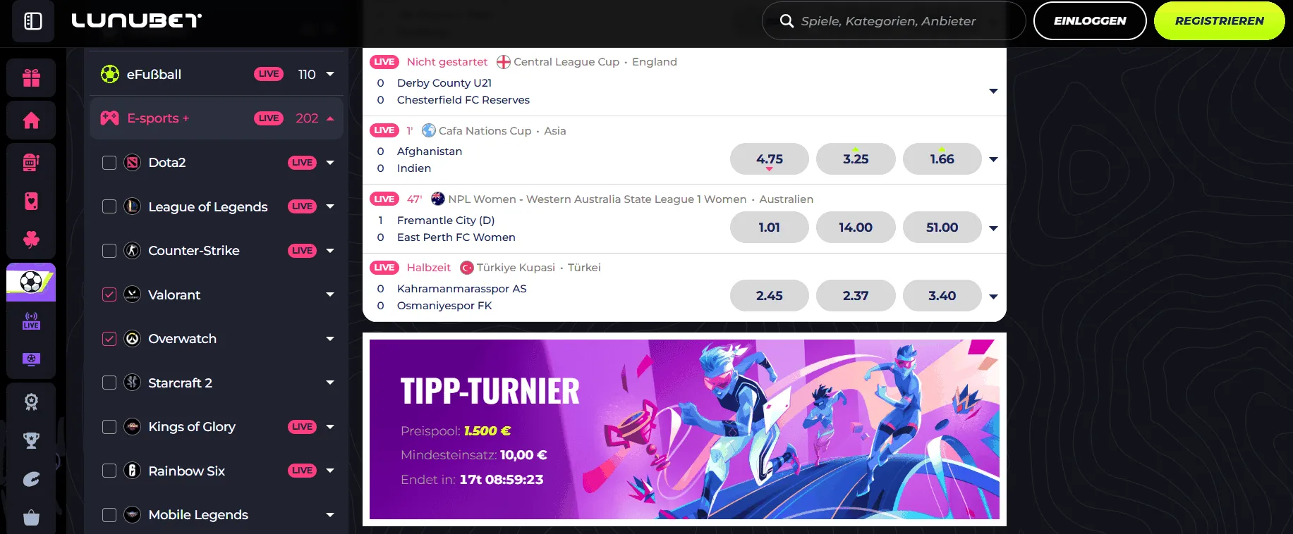 Lunubet Casino Startseite